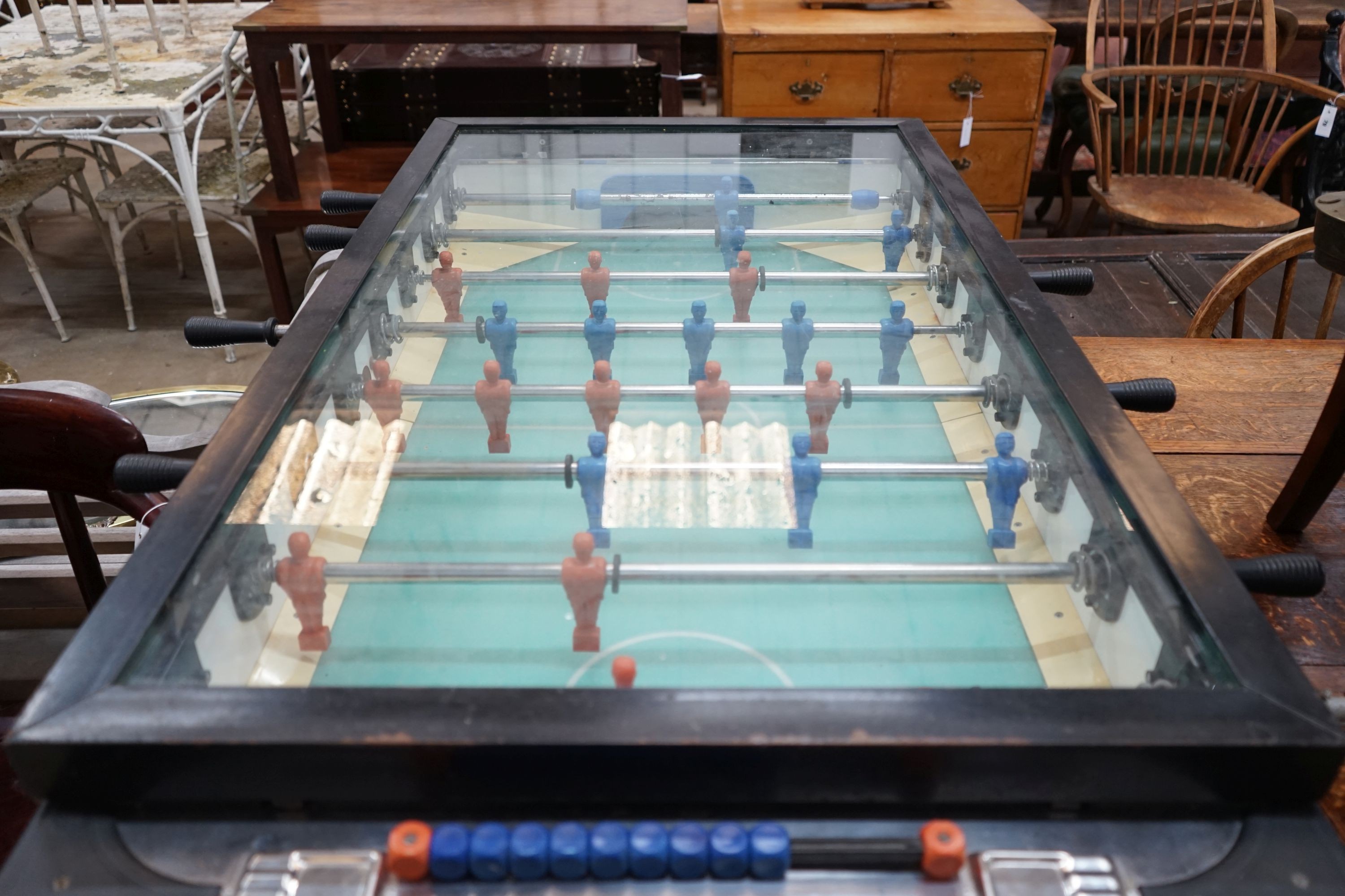 An Italian 'Fabi-Torino' football table, length 76cm, depth 144cm, height 95cm